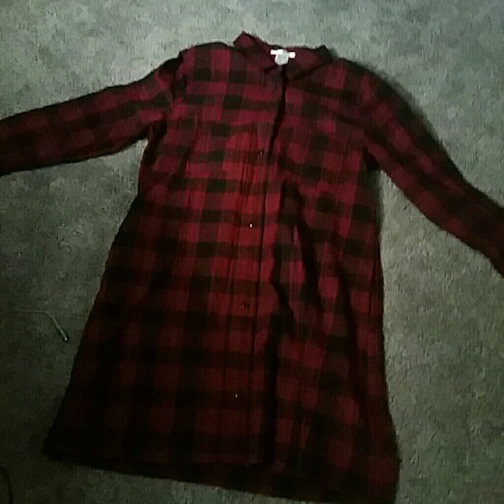 Red and black long shirt